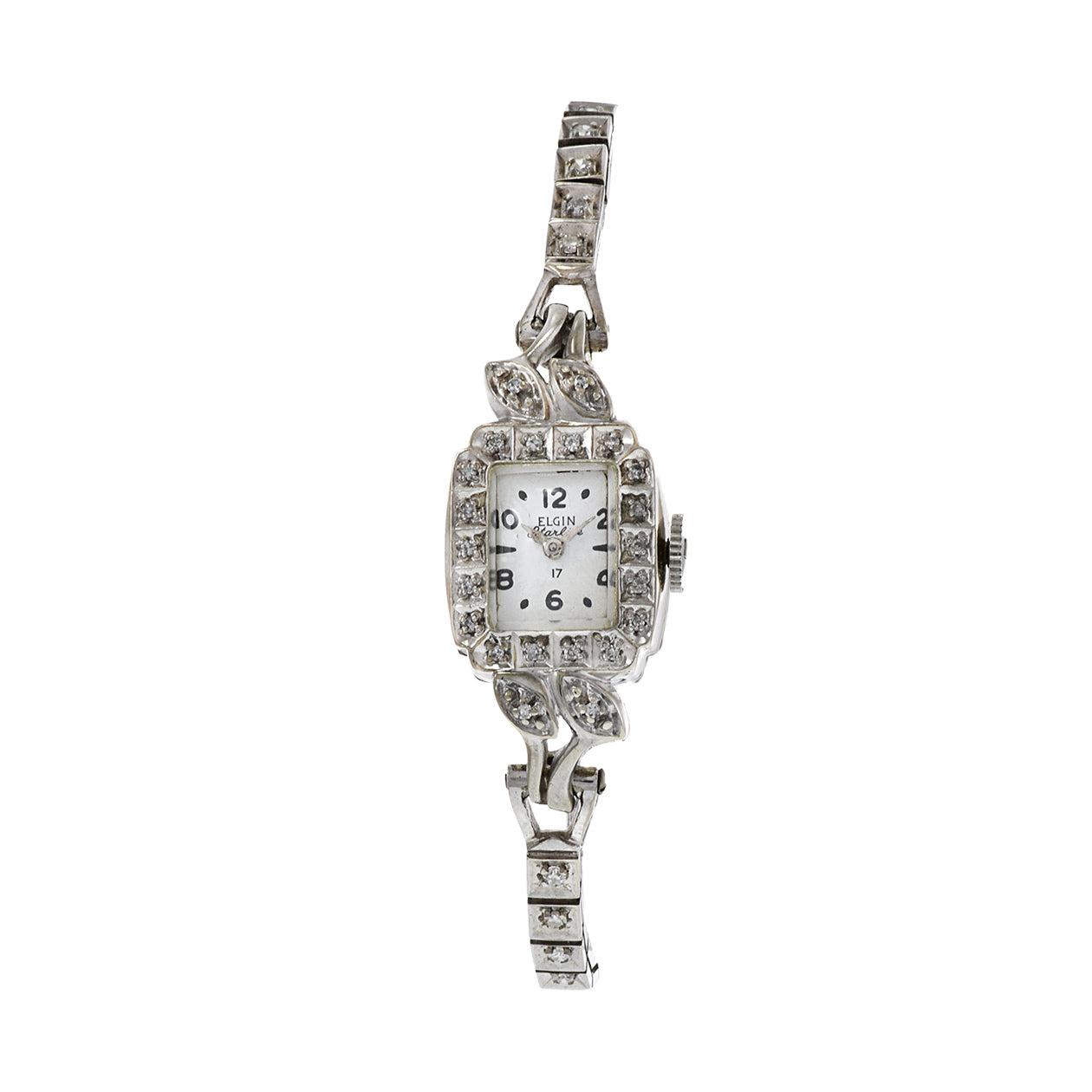 Vintage  Elgin Starlight 1950's 14kt Gold and Diamond Cocktail Watch