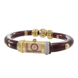 Vintage La Nouvelle Bangle 18KT Enamel and Diamond Watch