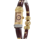 Vintage La Nouvelle Bangle 18KT Enamel and Diamond Watch