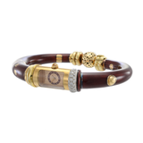 Vintage La Nouvelle Bangle 18KT Enamel and Diamond Watch