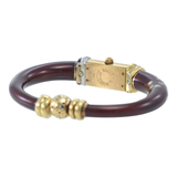 Vintage La Nouvelle Bangle 18KT Enamel and Diamond Watch