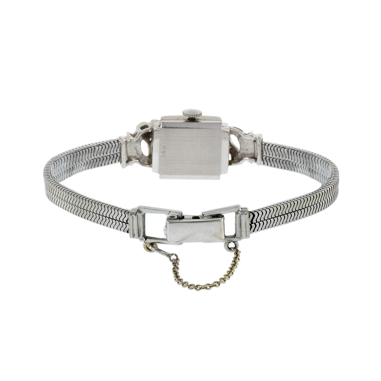 Bulova 1950's Ladies Diamond 14KT White Gold Cocktail Watch