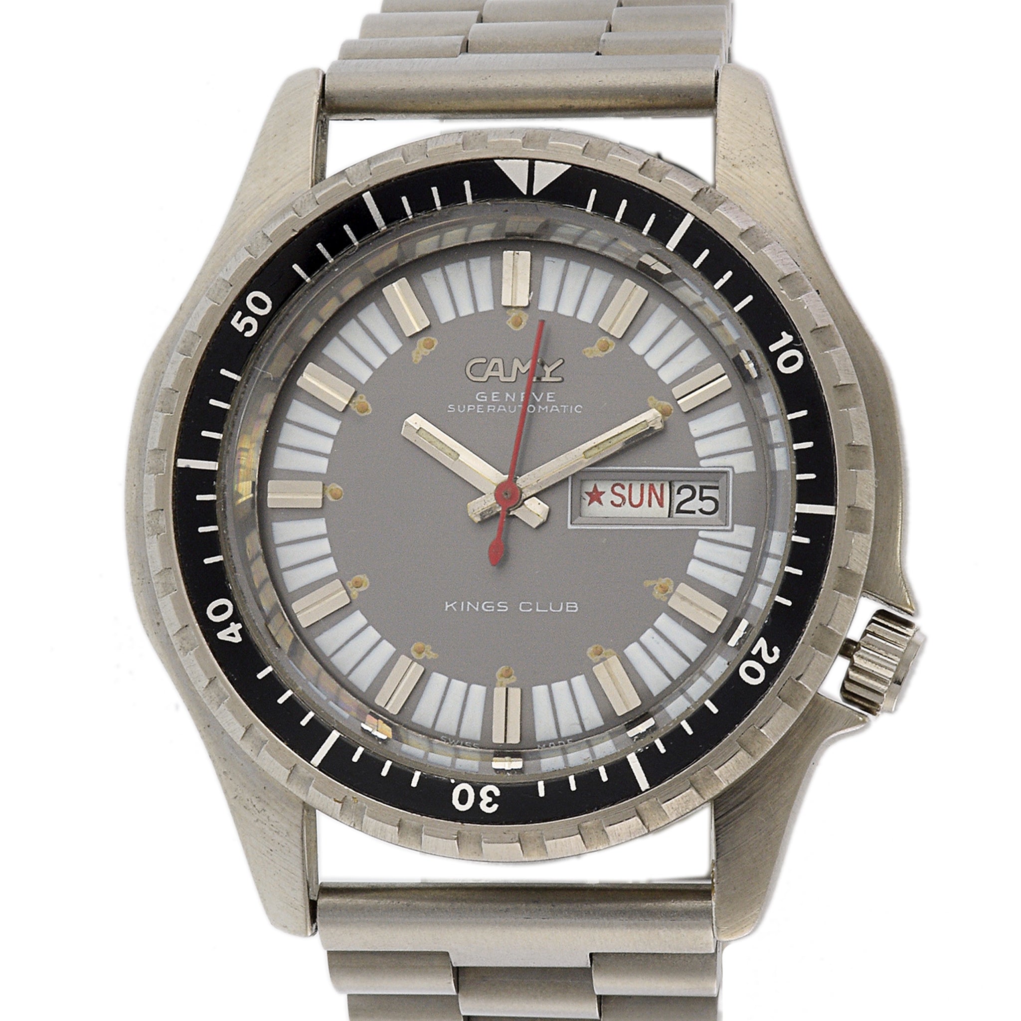 Vintage Rare 1970's Camy Superautomatic Kings Club Deep Sea Diver's Watch