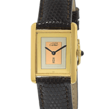 Vintage 1970s Must de Cartier Paris Tri-Color Dial Vermeil Watch