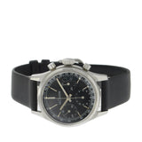 Vintage 1940s Jaeger-LeCoultre Black Dial Chronograph 35.5mm Stainless Steel