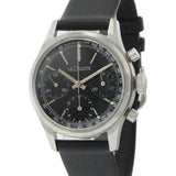Vintage 1940s Jaeger-LeCoultre Black Dial Chronograph 35.5mm Stainless Steel