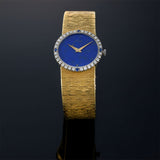 1980s Piaget 18KT Yellow Gold Watch with Lapis Dial