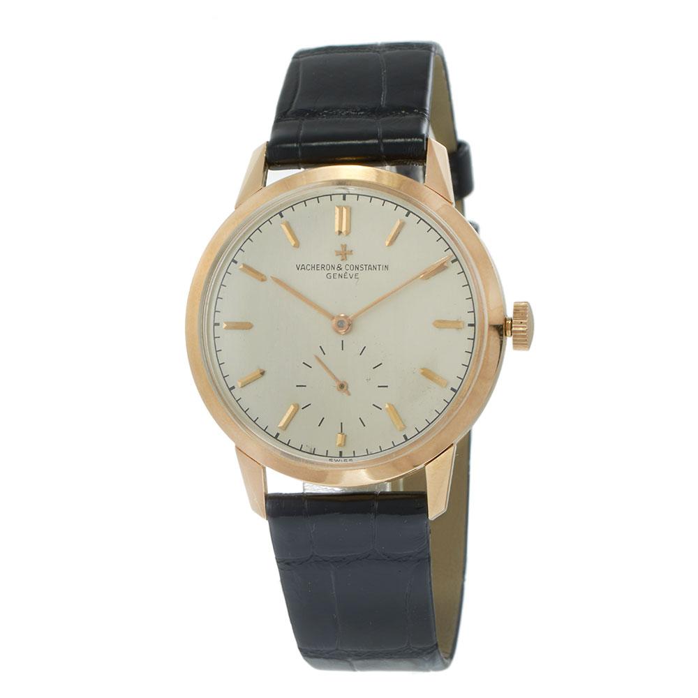 Vintage 1940s Vacheron Constantin 36MM Rose Gold Beige Dial