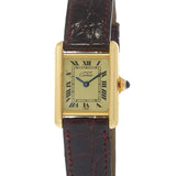 Vintage 1980s Must De Cartier Small Size Vermeil Quartz Watch