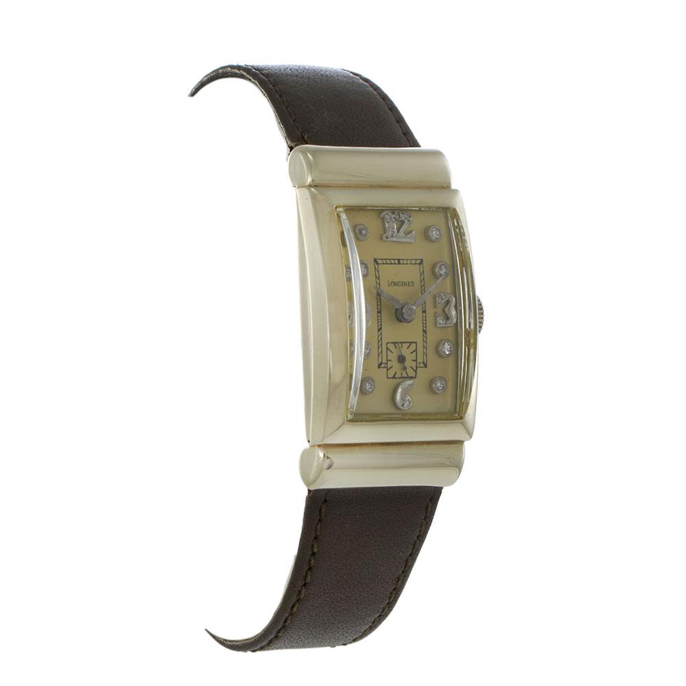 Longines Vintage 14KT White Gold Silver Dial 21.5 x 40.5MM – Manual Wind (1942)