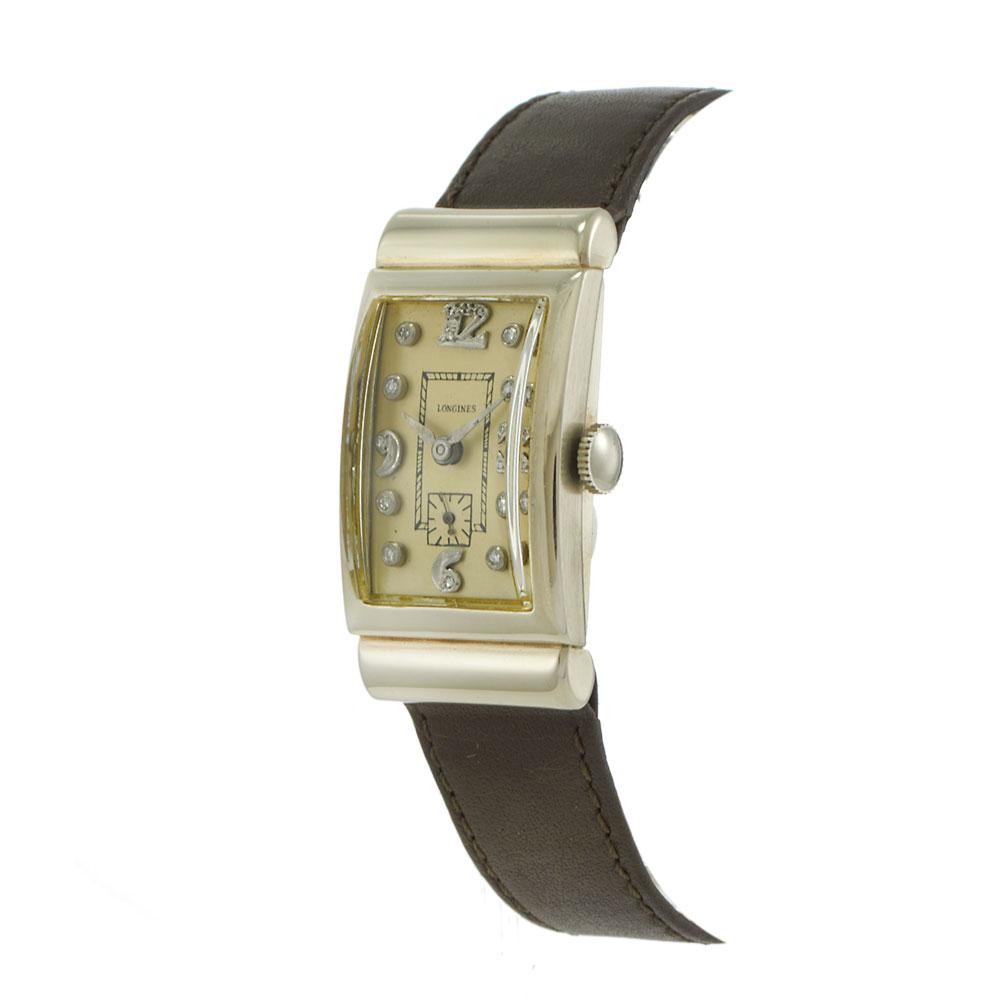 Longines Vintage 14KT White Gold Silver Dial 21.5 x 40.5MM – Manual Wind (1942)