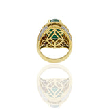 18kt Yellow Gold, Emerald and Diamond Ring