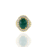 18kt Yellow Gold, Emerald and Diamond Ring