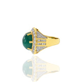 18kt Yellow Gold, Emerald and Diamond Ring