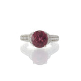 18KT White Gold Pink Tourmaline And Diamond Ring