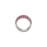 18KT White Gold Round Cut Diamond and Ruby Ring