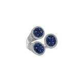 18KT White Gold Blue Sapphire And Diamond Cocktail Ring