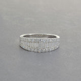 18KT White Gold Round & Baguette Diamond Band