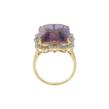 18KT Yellow Gold Ametrine and Diamond Halo Ring