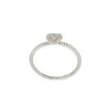 18KT White Gold Heart Diamond Twisted Rope Ring