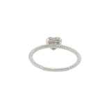 18KT White Gold Heart Diamond Twisted Rope Ring