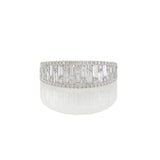 18KT White Gold Wide Diamond Band with Round and Baguette Cuts