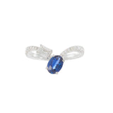18KT White Gold Sapphire and Diamond Wrap Ring