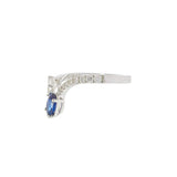 18KT White Gold Sapphire and Diamond Wrap Ring