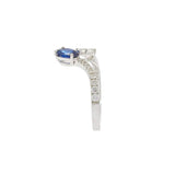 18KT White Gold Sapphire and Diamond Wrap Ring
