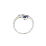 18KT White Gold Sapphire and Diamond Wrap Ring