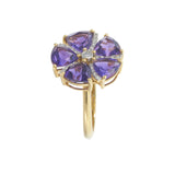 18KT Yellow Gold Amethyst and Diamond Ring