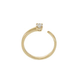 18KT Yellow Gold Open Finger Wrap Ring with Oval Diamond