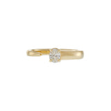 18KT Yellow Gold Open Finger Wrap Ring with Oval Diamond