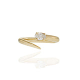 Open Finger Wrap Ring with Oval Diamond in 18K Yellow Gold