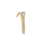 Open Finger Wrap Ring with Oval Diamond in 18K Yellow Gold