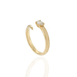 Open Finger Wrap Ring with Oval Diamond in 18K Yellow Gold