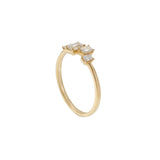 18KT Yellow Gold Graduated Emerald Cut Diamond Ring