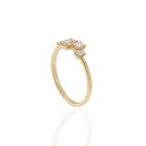 18KT Yellow Gold Graduated Emerald Cut Diamond Ring