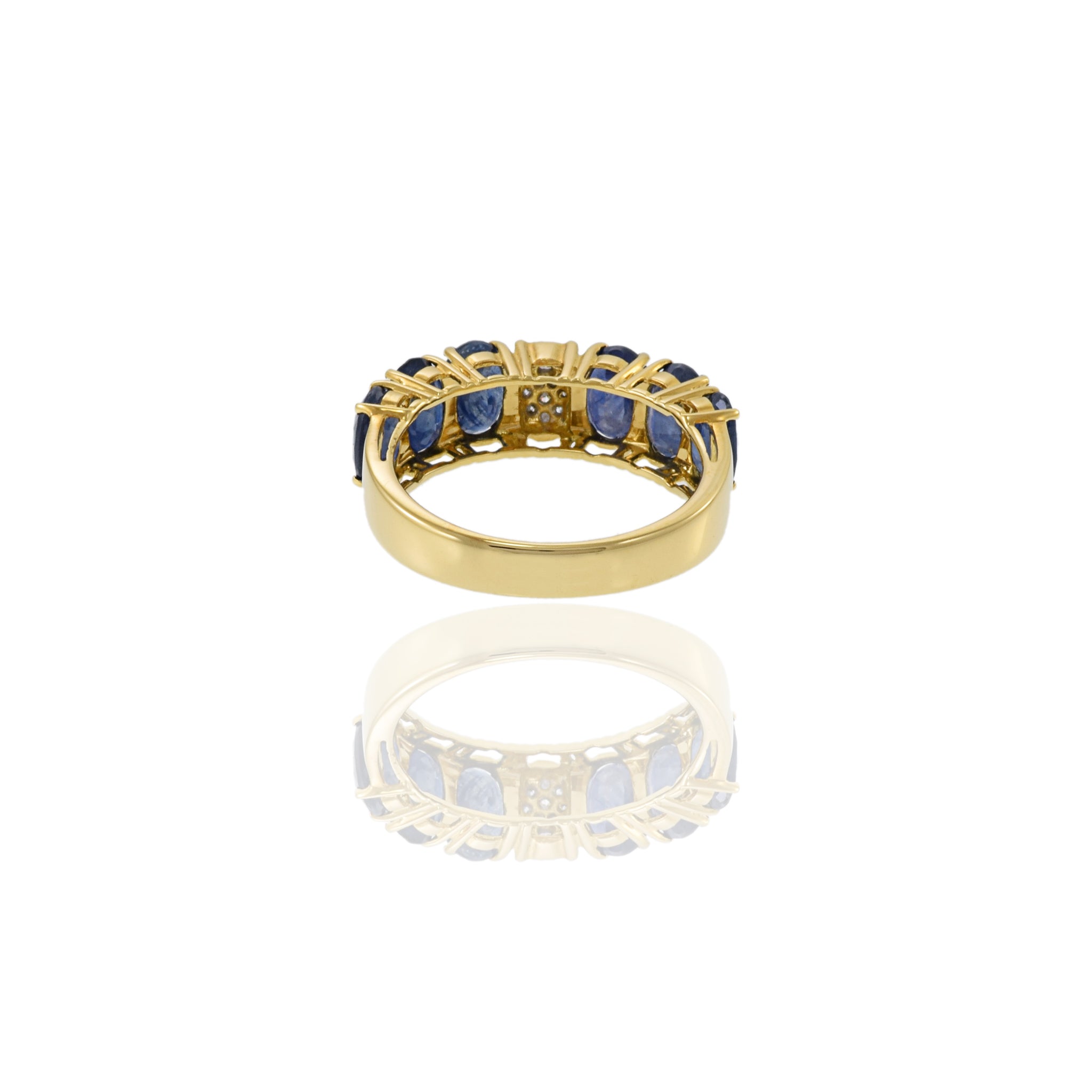 18KT Yellow Gold Sapphire And Diamond Ring