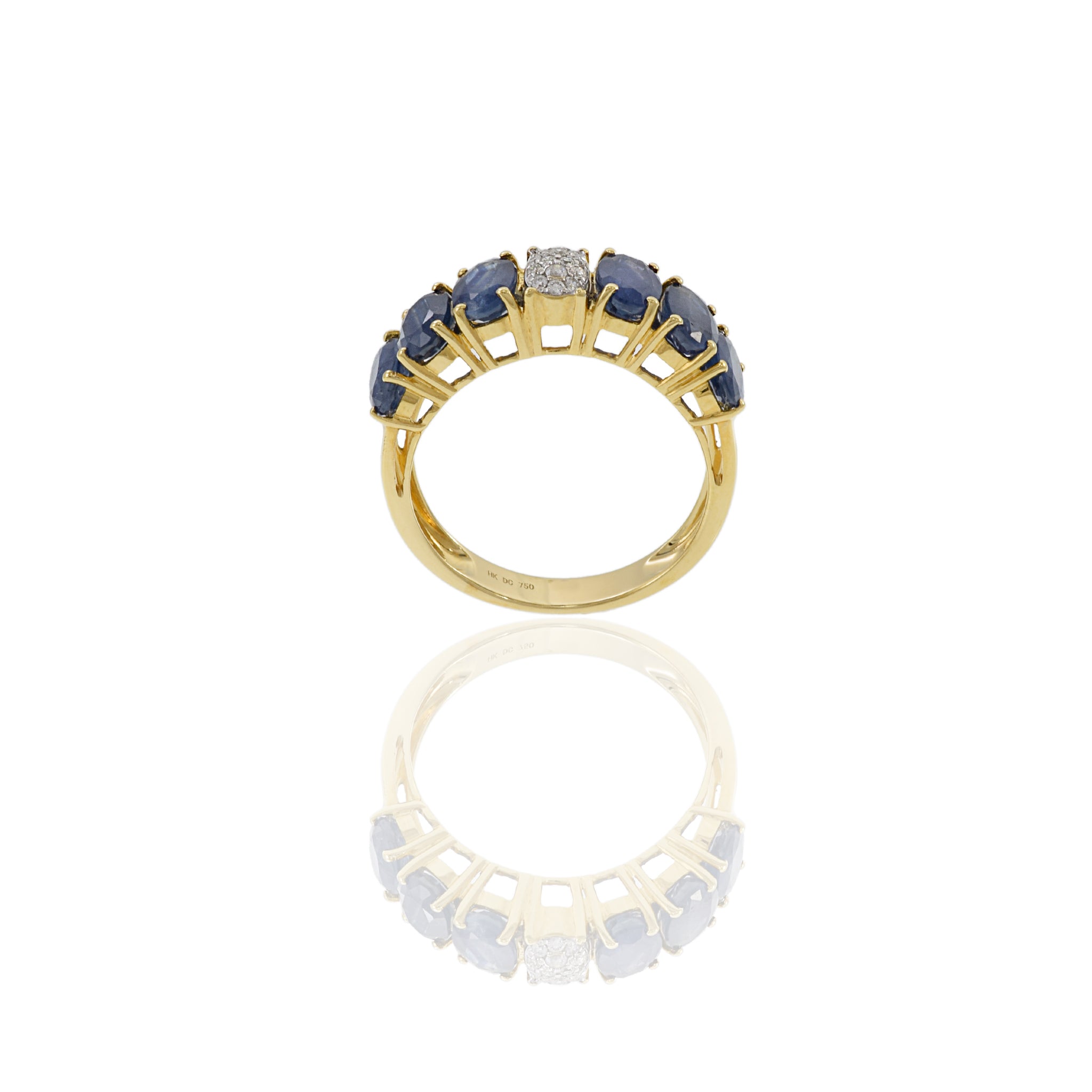 18KT Yellow Gold Sapphire And Diamond Ring