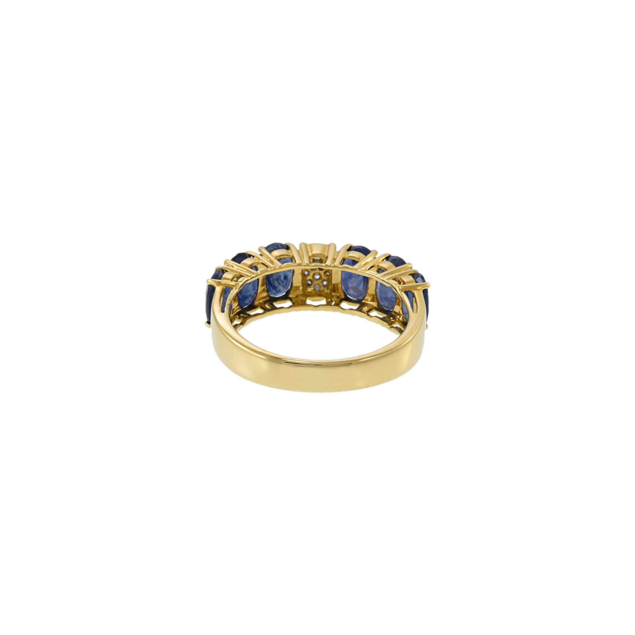 18KT Yellow Gold Sapphire And Diamond Ring