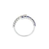 14KT White Gold Diamond and Sapphire Finger Wrap Ring