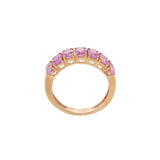 18KT Rose Gold Ring with Oval Pink Sapphires
