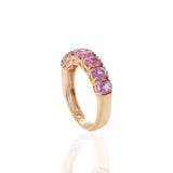 18KT Rose Gold Ring with Oval Pink Sapphires