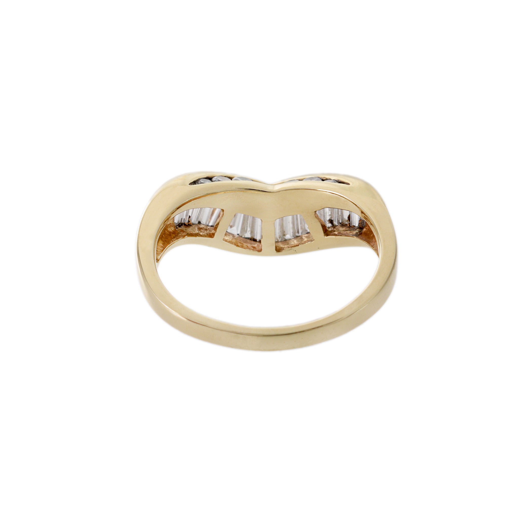 Vintage 1980s 14KT Yellow Gold Diamond Band