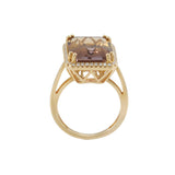 Ametrine and Diamond Halo Ring in 14K Yellow Gold