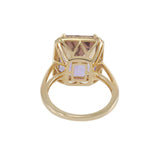 Ametrine and Diamond Halo Ring in 14K Yellow Gold