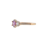 14KT Rose Gold Pink Sapphire and Diamond Ring