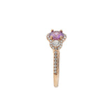 14KT Rose Gold Pink Sapphire and Diamond Ring