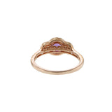 14KT Rose Gold Pink Sapphire and Diamond Ring
